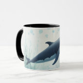 Whale Underwater White Hoodie Tasse (Vorderseite Links)