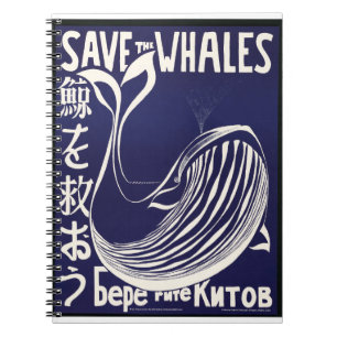 Whale Uneditierte Vintage Fotos Alte ästhetische P Notizblock