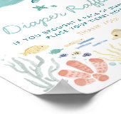 Whale unter dem Baby-Dusche Windeln Raffle-Zeichen Poster (Ecke)