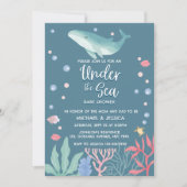 Whale unter dem Sea Ocean Baby Shower Mama Vater Einladung (Vorderseite)