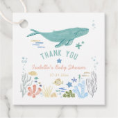 Whale unter der Sea Baby Dusche Danke Geschenkanhänger (Vorderseite)