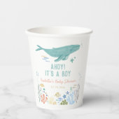Whale unter der Sea Baby Dusche Pappbecher (Vorderseite)