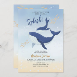 Whale unter der Sea Baby Shower Einladung
