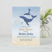 Whale unter der Sea Baby Shower Einladung (Stehend Vorderseite)