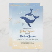 Whale unter der Sea Baby Shower Einladung (Vorne/Hinten)