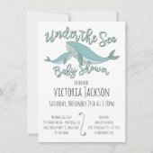 Whale unter der Sea Baby Shower Einladung (Vorderseite)
