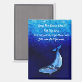 Whale Vertical Motion Scene To Down In Ocean Depth Magnet (Vorderseite/Rückseite)