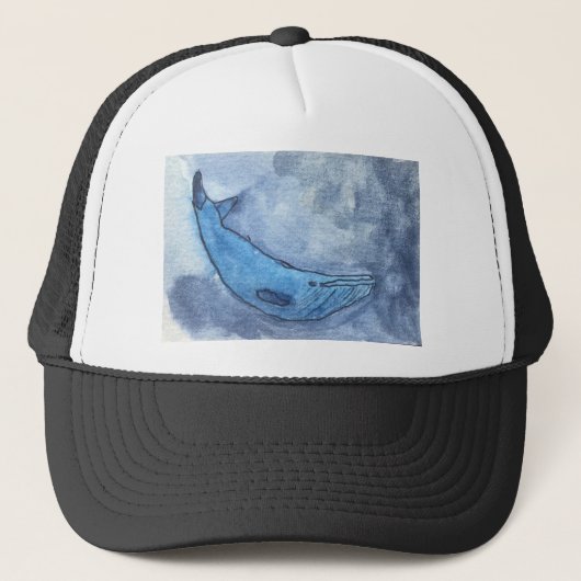 Whale Wasserfarbe Truckerkappe (Vorderseite)
