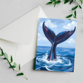 Whale Watching | Blue Ocean Watercolor Postkarte