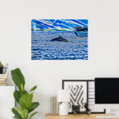 Whale Watching Boat Blue Ocean Poster (Heimbüro)