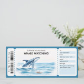 Whale Watching Gift Certificate Einladung (Stehend Vorderseite)