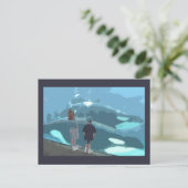 Whale Watching Postkarte (Stehend Vorderseite)