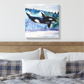 Whale Watercolor Art Leinwanddruck (Insitu (Schlafzimmer))