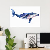 Whale Watercolor Poster (Heimbüro)