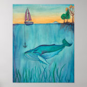 Whale Watercolor Poster (Vorne)