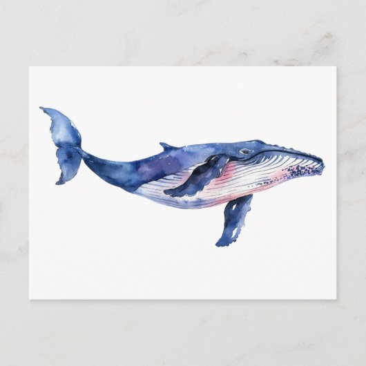 Whale Watercolor Postkarte (Vorderseite)