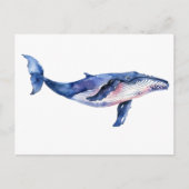Whale Watercolor Postkarte (Vorderseite)