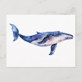 Whale Watercolor Postkarte