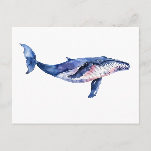 Whale Watercolor Postkarte (Vorderseite)