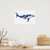 Whale Watercolor Small Poster (Küche)