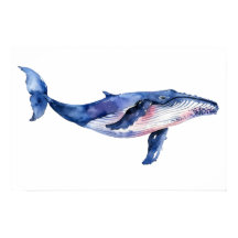 Whale Watercolor Small