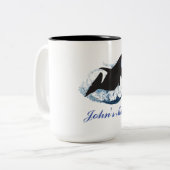 Whale Wave Zweifarbige Tasse (Vorderseite Links)