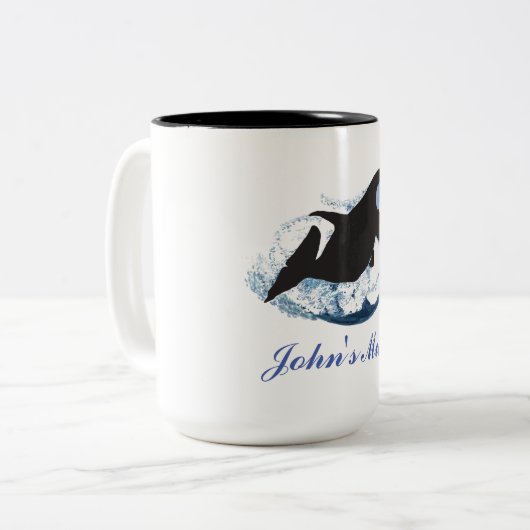 Whale Wave Zweifarbige Tasse (Vorderseite Links)