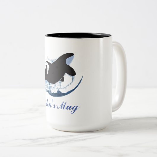 Whale Wave Zweifarbige Tasse (VorderseiteRechts)