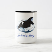 Whale Wave Zweifarbige Tasse (Mittel)