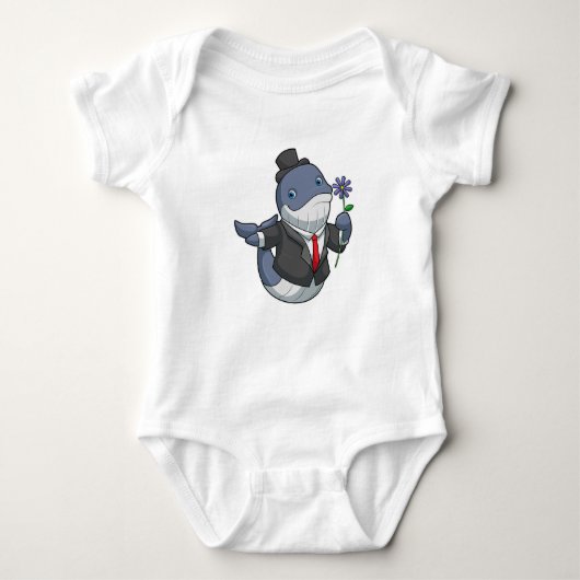 Whale Wedding Groom Blume Baby Strampler (Vorderseite)