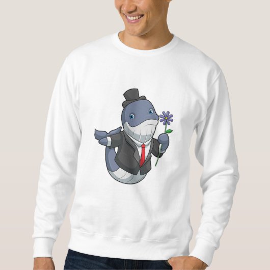 Whale Wedding Groom Blume Sweatshirt (Vorderseite)