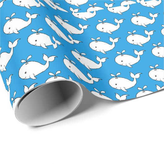 Whale Whale-Cartoon Geschenkpapier (Rolleneckpunkt)
