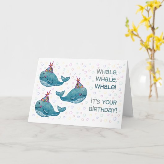 Whale Whale Whale Geburtstag Karte (Gelbe Blume)