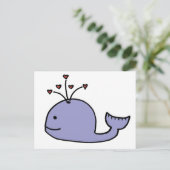 Whale Whimsical Cartoon Postkarte (Stehend Vorderseite)