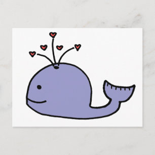 Whale Whimsical Cartoon Postkarte