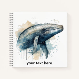Whale Wonder für Wasserfarben, kundenspezifisch Notizblock