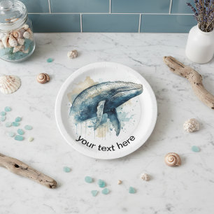 Whale Wonder für Wasserfarben, kundenspezifisch Pappteller