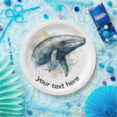 Whale Wonder für Wasserfarben, kundenspezifisch Pappteller (Party)