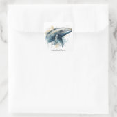 Whale Wonder für Wasserfarben, kundenspezifisch Quadratischer Aufkleber (Tasche)