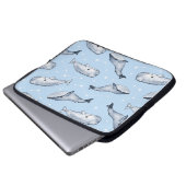 Whale Wonderings: Watercolor Starry Sky Laptopschutzhülle (Vorne Knopf)