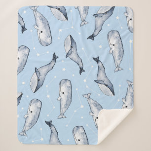 Whale Wonderings: Watercolor Starry Sky Sherpadecke