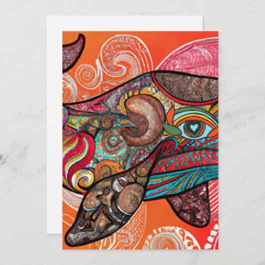 Whale Wow Feiertagskarte (Vorne/Hinten)