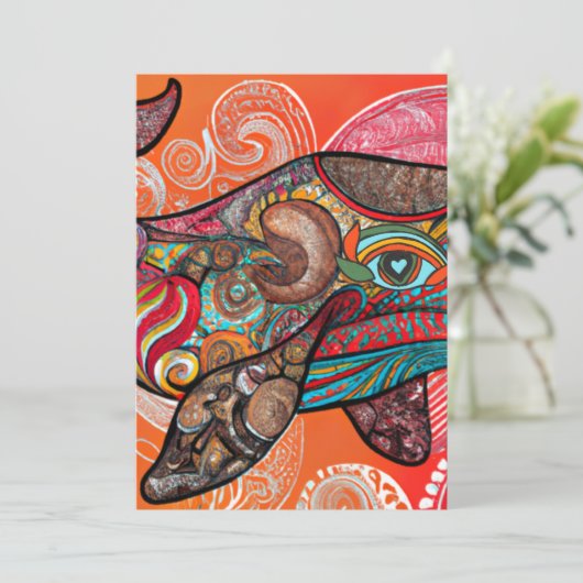 Whale Wow Feiertagskarte (Stehend Vorderseite)