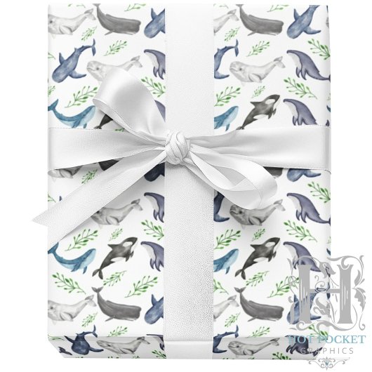 Whale Wrapping Paper Geschenkpapier