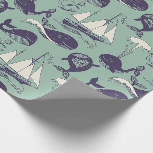 Whale Wrapping Paper Geschenkpapier (Ecke)