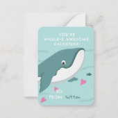 Whale-y-Phantastisch-Klassenzimmer Valentine Mitteilungskarte (Vorderseite)
