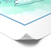 Whale You Wash Your Hands Kids Bathroom Wall Art Poster (Ecke)