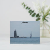 Whaleback Light und Sailboat Postkarte (Stehend Vorderseite)