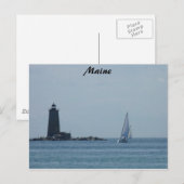 Whaleback Light und Sailboat Postkarte (Vorne/Hinten)