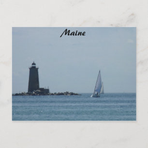 Whaleback Light und Sailboat Postkarte